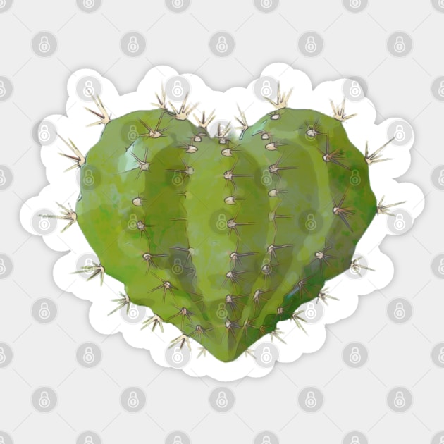 Cactus heart watercolor Sticker by Collagedream